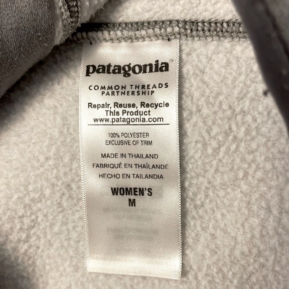 Patagonia Tech Fleece Hoody Birch White Women’s Medium Pockets Logo Full Zip - Picture 7 of 13
